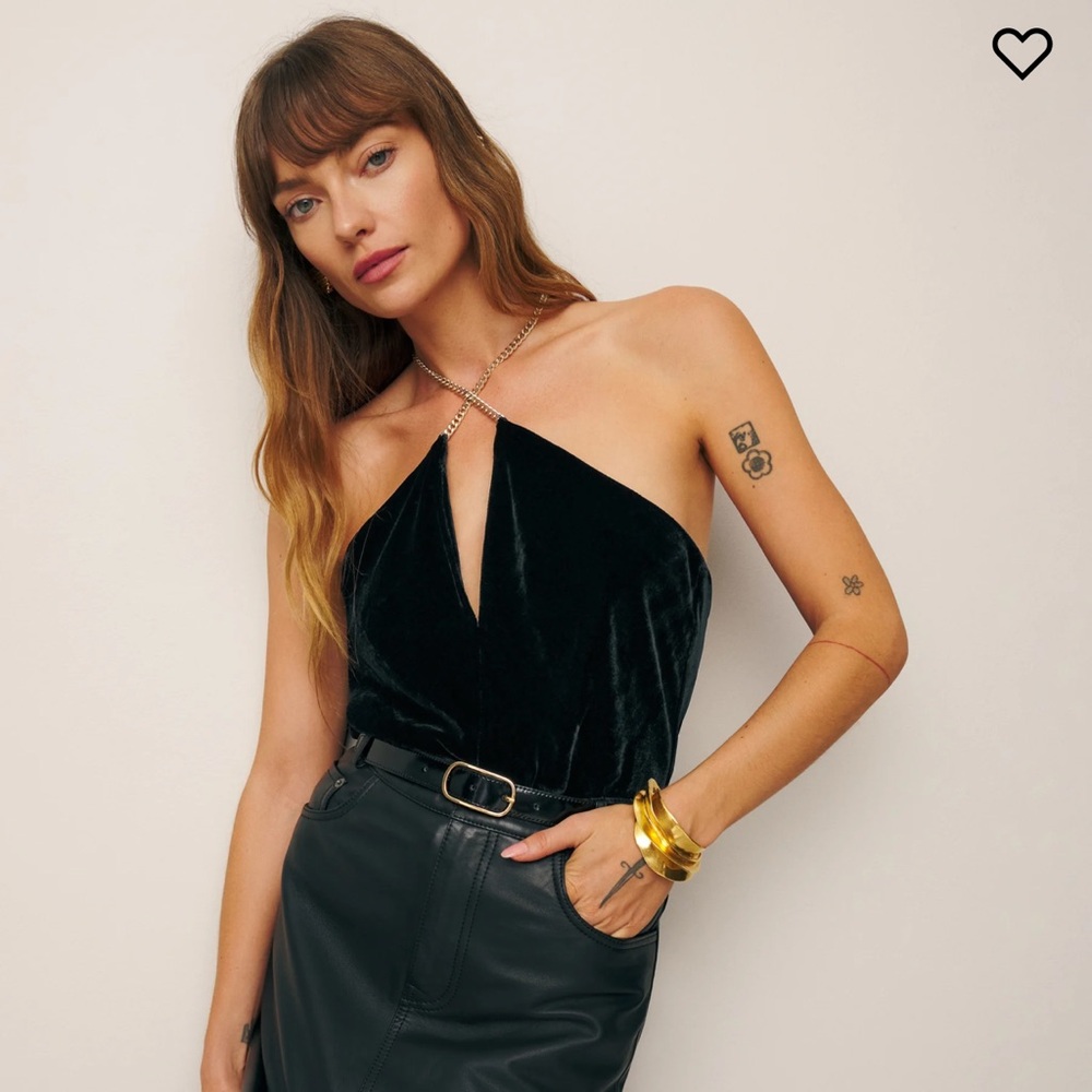 NWT Reformation Violette Velvet Top